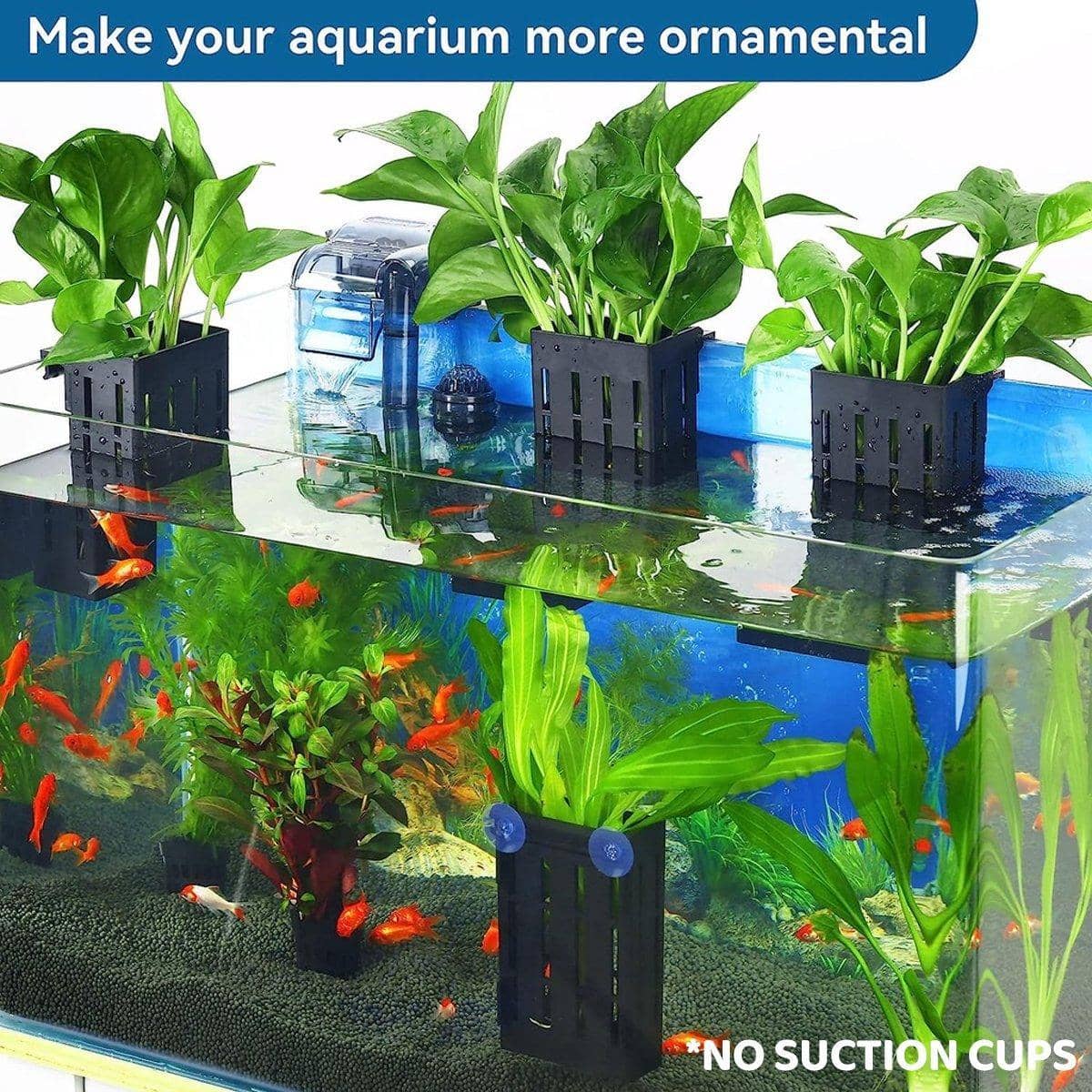 Hydroponic Plant Holder Baskets for Aquarium, Pack of 3 - Black - view 5