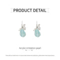Ice Blue Pearl Drop Earrings, Elegant Fashion Jewellery for Girls and Women - view 3