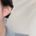 Ice Blue Pearl Drop Earrings, Elegant Fashion Jewellery for Girls and Women - view 4