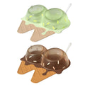 Ice Cream Shaped Pet Bowl Set with Feeding Mat and Spoon - Brown - view 3