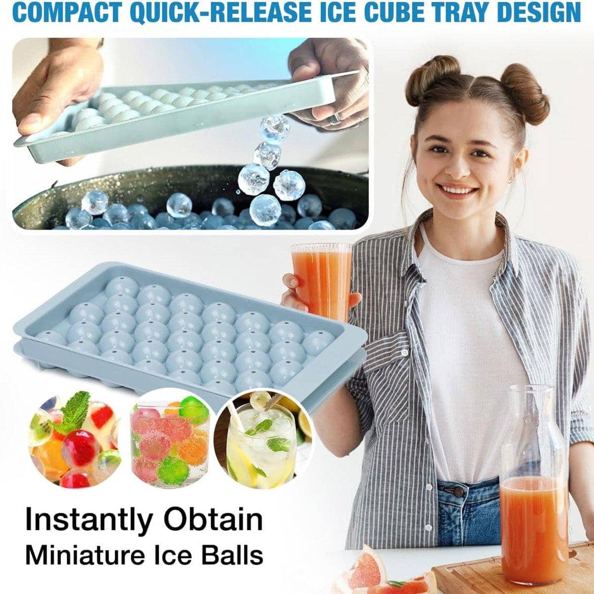 Ice Cube Tray Set with Storage Container, Scoop and Tongs - view 4