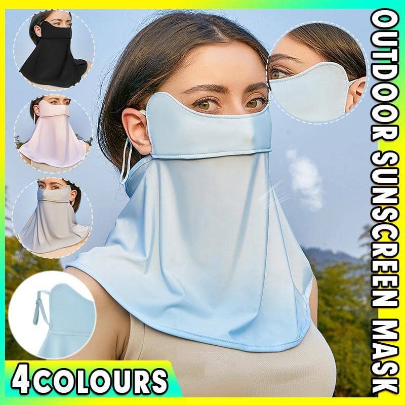 Ice Silk Sun Protection Face and Neck Cover - Black - view 2