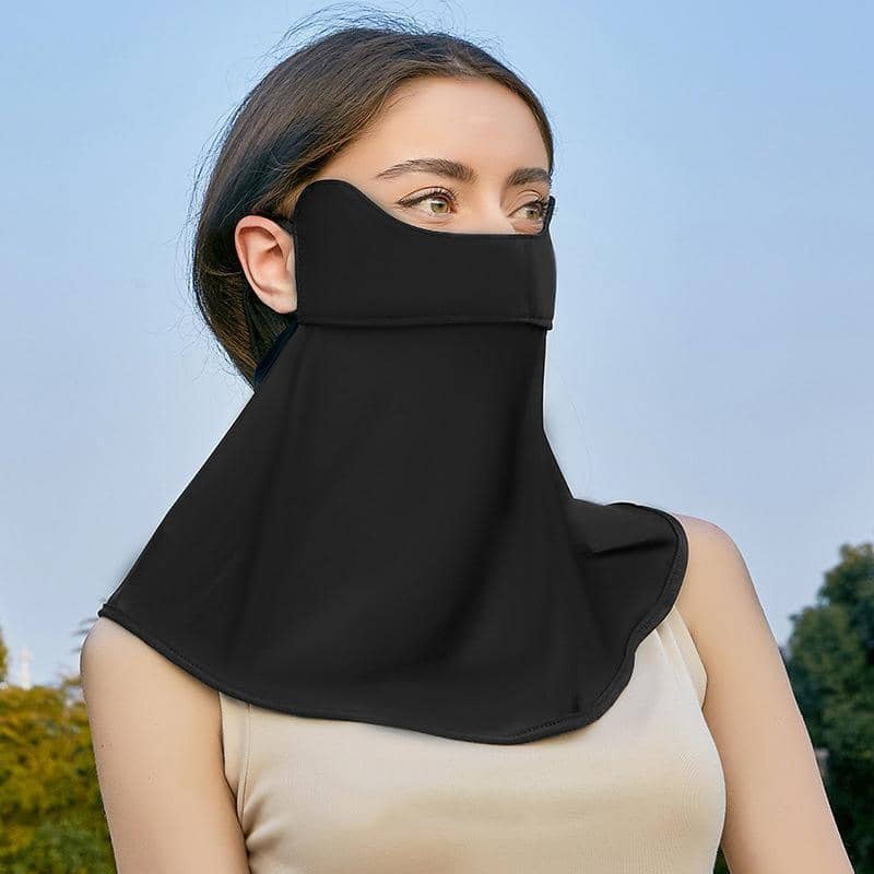 Ice Silk Sun Protection Face and Neck Cover - Black - view 4