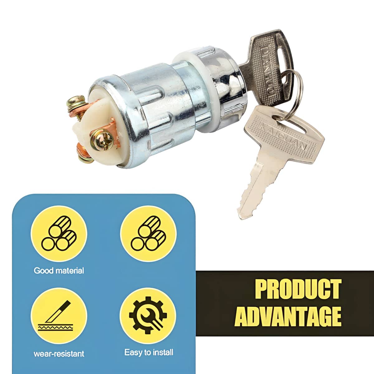 Ignition Lock Switch for Go-Karts and ATVs - With 2 Keys - view 4