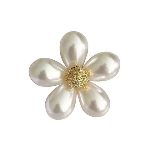Imitation Pearl Flower Brooch - Size L, 3 cm Diameter