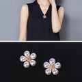 Imitation Pearl Flower Brooch - Size L, 3 cm Diameter - view 5
