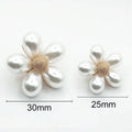 Imitation Pearl Flower Brooch - Size S, 2.5 cm Diameter - view 4