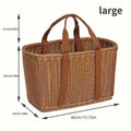 Imitation Rattan Woven Basket with Handles - Small (29 x 15 x 20 cm) - view 5