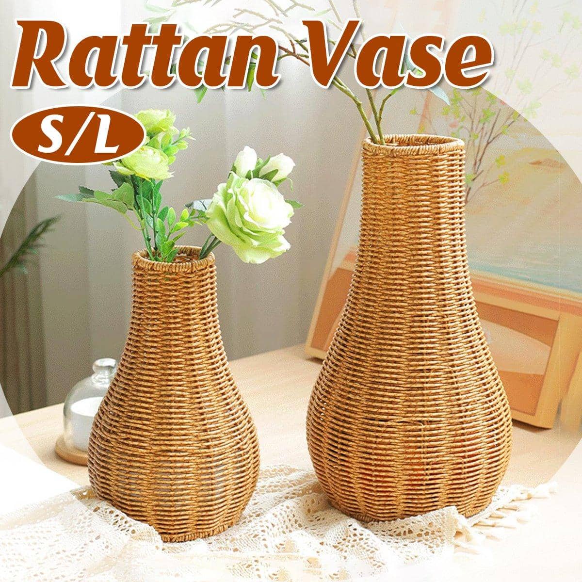 Imitation Rattan Woven Flower Vase for Home Decor - Large (35 cm High) - view 2