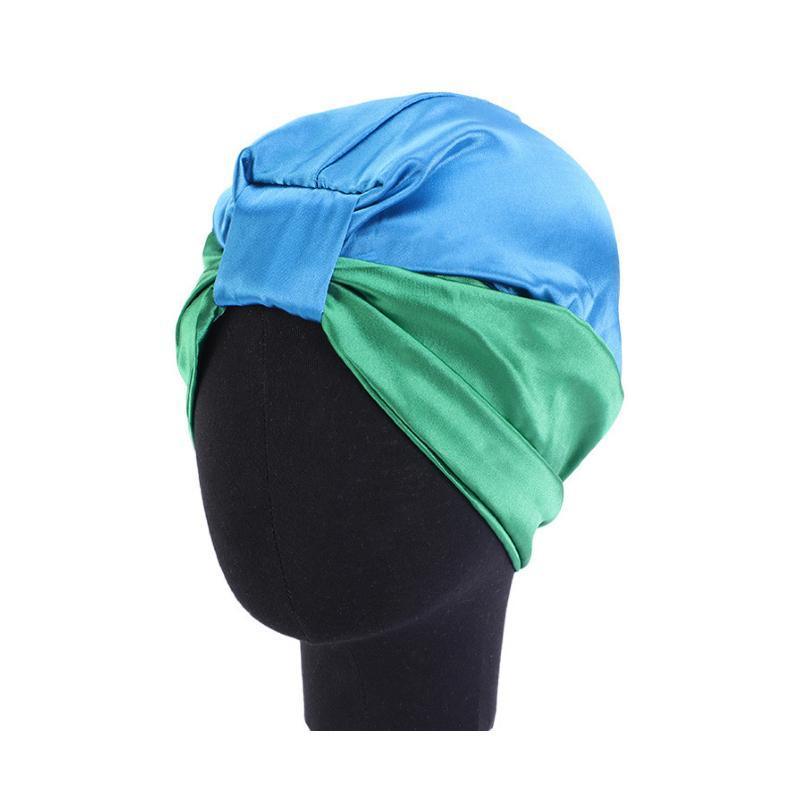 Imitation Silk Sleeping Cap for Women - Blue Green