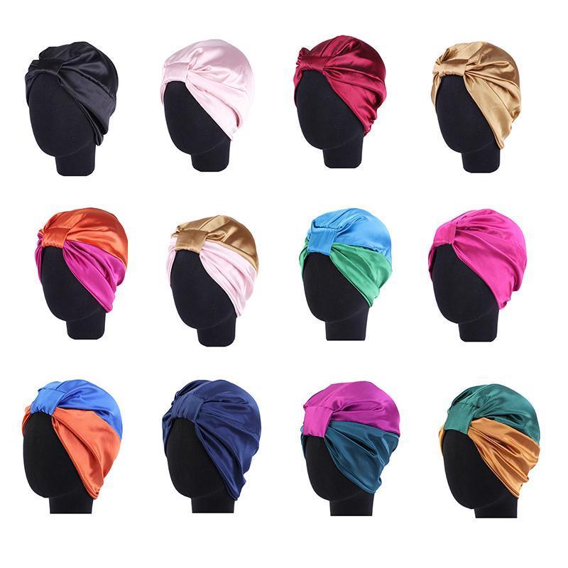 Imitation Silk Sleeping Cap for Women - Blue Green - view 3