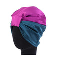 Imitation Silk Sleeping Cap for Women - Peacock Blue x Purple