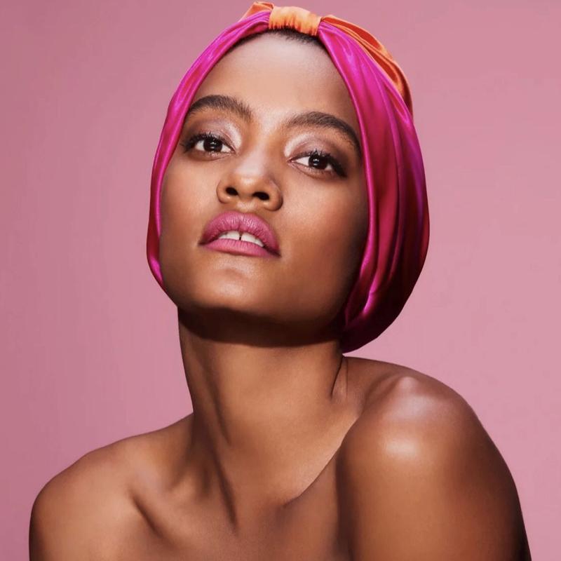 Imitation Silk Sleeping Cap for Women - Pink - view 5