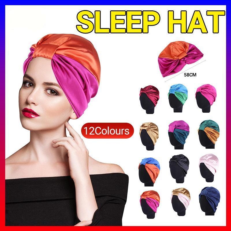 Imitation Silk Sleeping Cap for Women - Rose Red - view 2