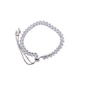 Imitation Zircon Gem Bracelet - Silver, Adjustable