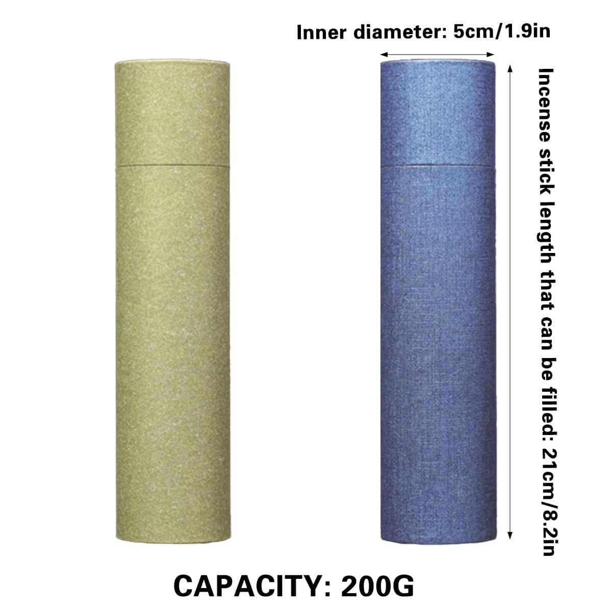 Incense Paper Tubes, 200 g Capacity - Olive Green, Pack of 10 - view 4