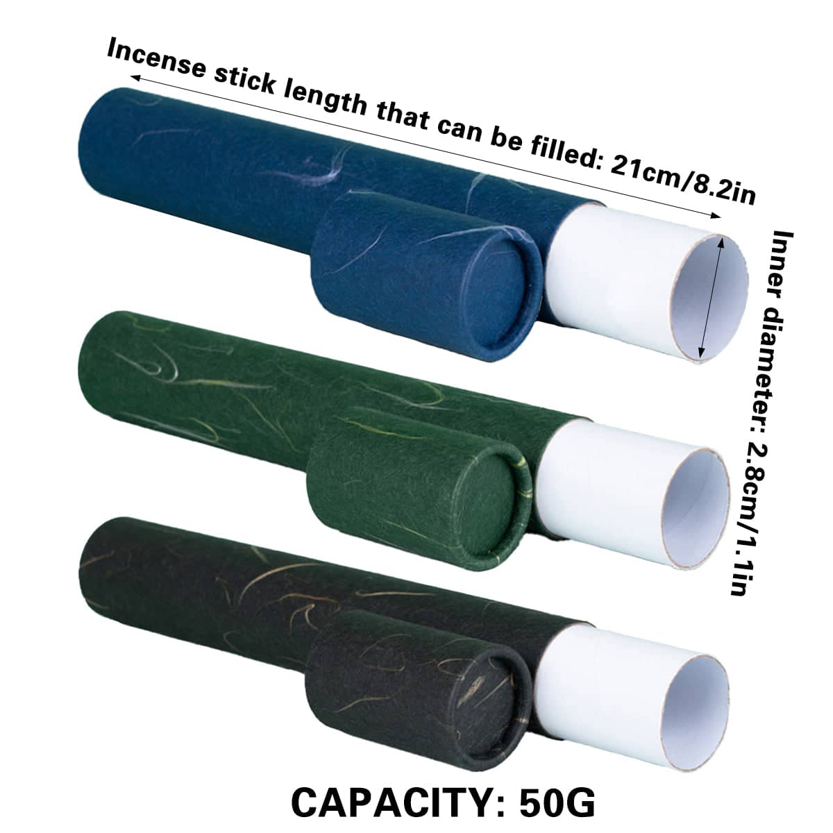 Incense Paper Tubes, 50 g Capacity, Pack of 20 - Green - view 4