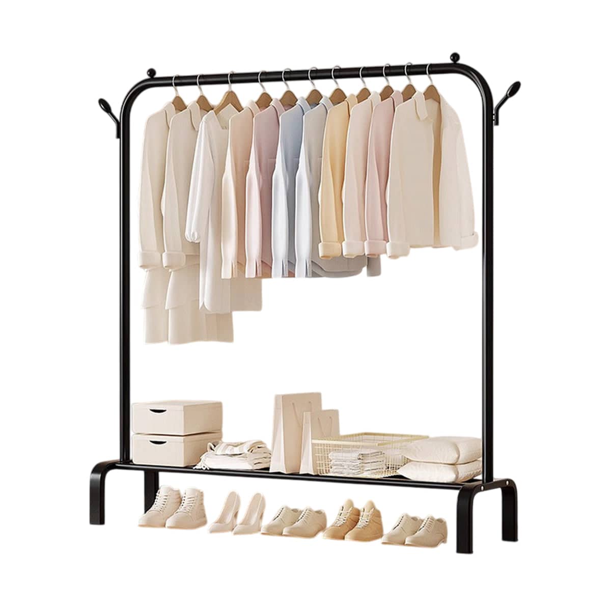 Indoor Clothes Drying Rack Space Saving for Laundry and Bedroom - Black