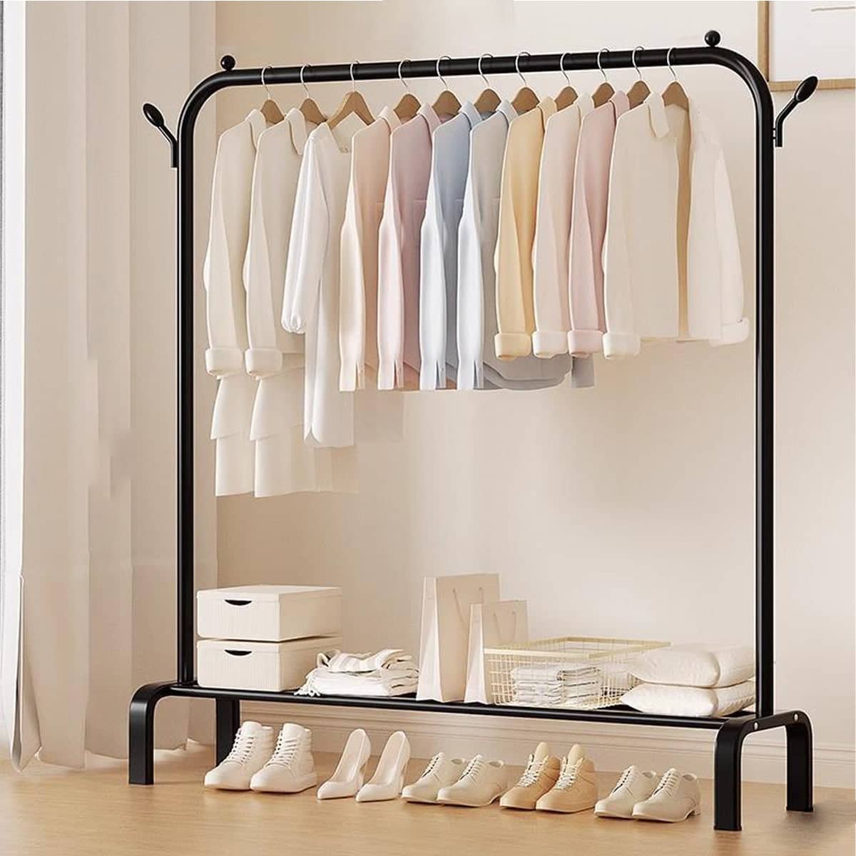 Indoor Clothes Drying Rack Space Saving for Laundry and Bedroom - White - view 5