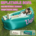 Inflatable Air Sofa Lounger for Camping and Picnics - Teal Green - view 2