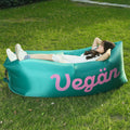 Inflatable Air Sofa Lounger for Camping and Picnics - Teal Green - view 5