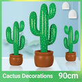 Inflatable Cactus Decoration 90 cm Blow up Prop for Western or Mexican Parties
