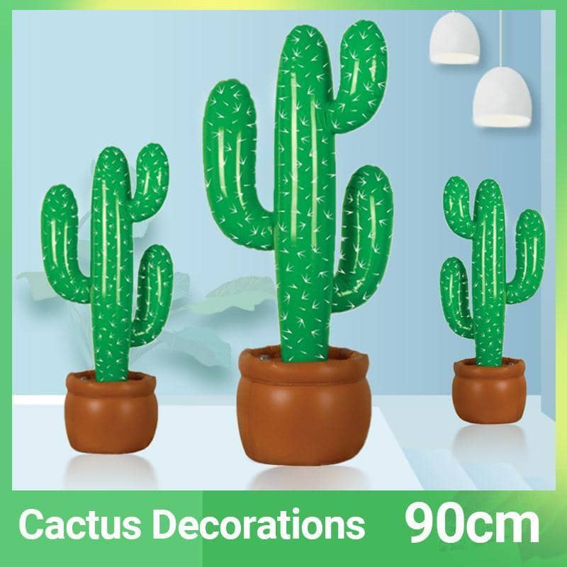 Inflatable Cactus Decoration 90 cm Blow up Prop for Western or Mexican Parties