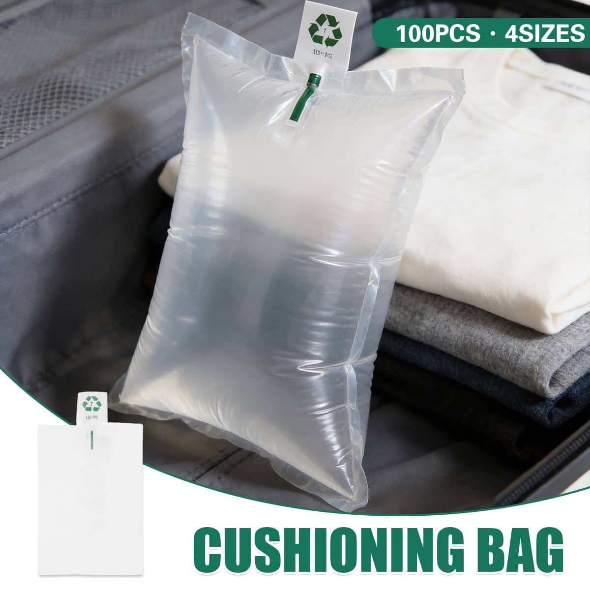 Inflatable Cushioning Air Bags, Pack of 100 - 20 x 20 cm - view 2