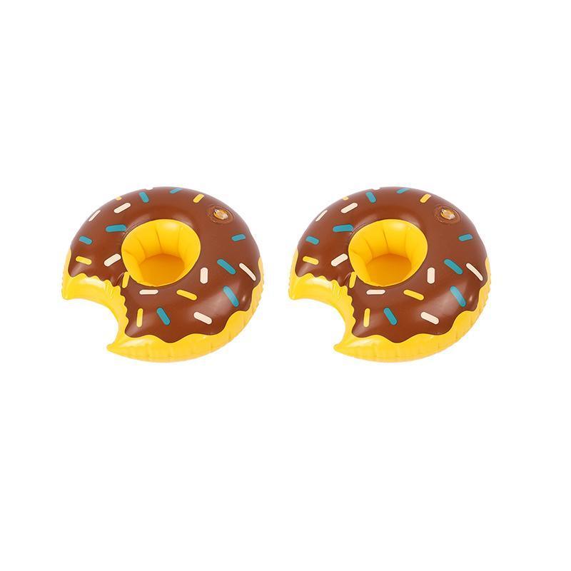 Inflatable Drink Holders 2 Pack for Pool Parties - Coffee Donut