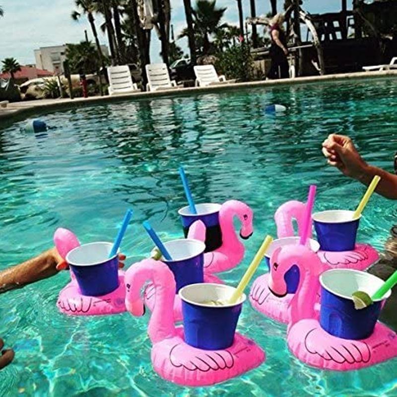 Inflatable Floating Drink Holder for Pool and Beach - Pink Donut - view 13