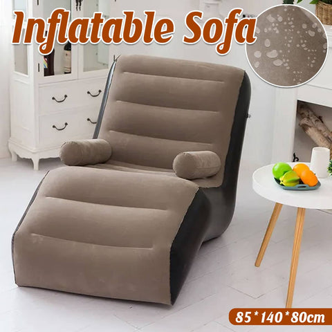 Inflatable Lazy Sofa, Brown - 140 x 85 x 80 cm