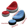 Inflatable Lazy Sofa Recliner with Footrest and Foot Pump - Blue - view 4