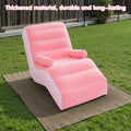 Inflatable Lounge Chair Recliner Air Couch Folding Seat, Pink - view 4