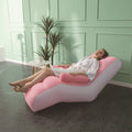 Inflatable Lounge Chair Recliner Air Couch Folding Seat, Pink - view 5