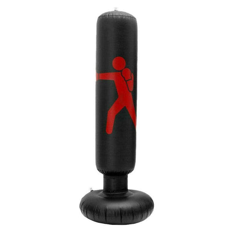 Inflatable Punching Bag 160 x 65 cm with Pump - Black