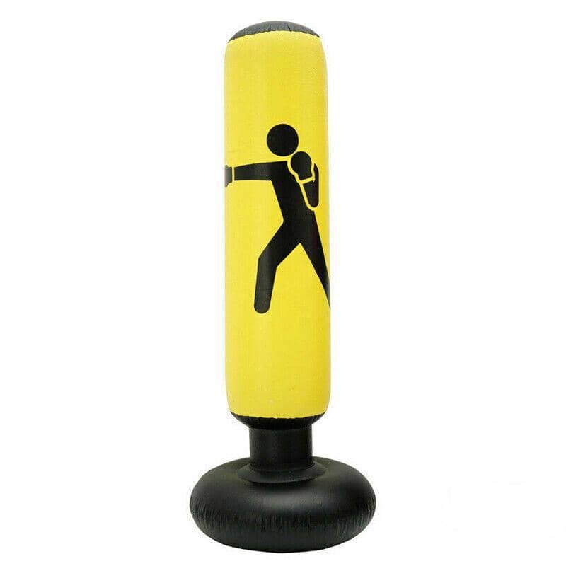 Inflatable Punching Bag 160 x 65 cm with Pump - Yellow