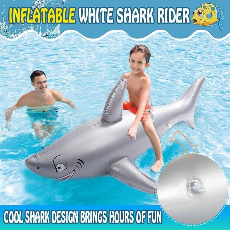 Inflatable Shark Pool Rider Toy for Kids and Swimming Pools