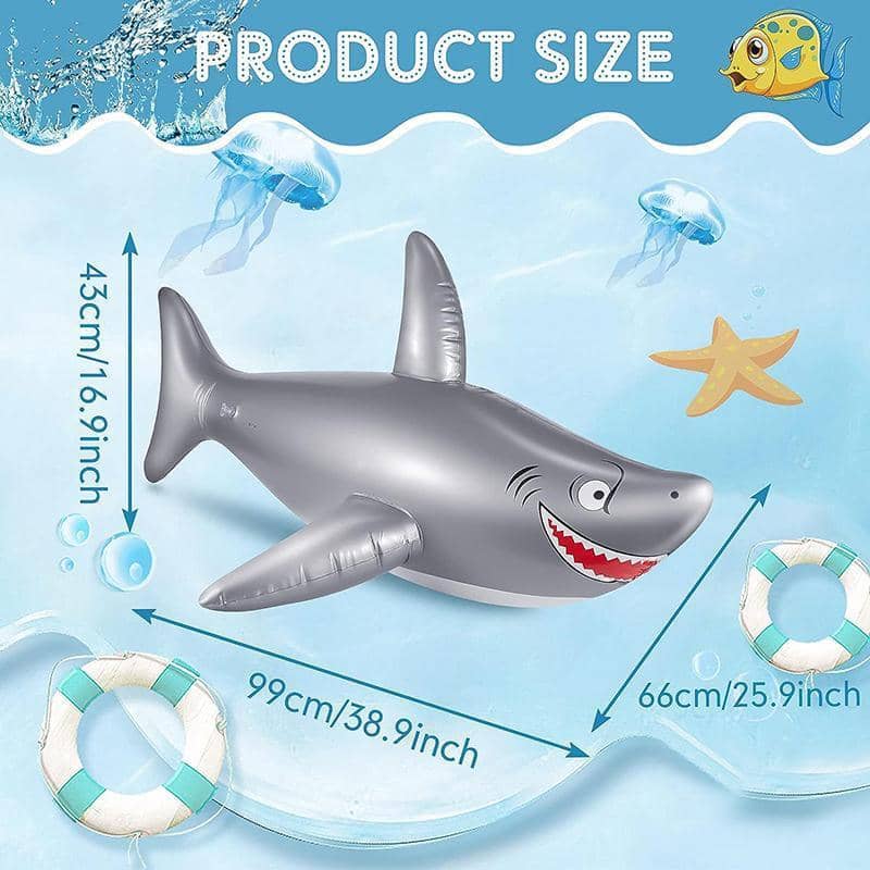 Inflatable Shark Pool Rider Toy for Kids and Swimming Pools - view 3