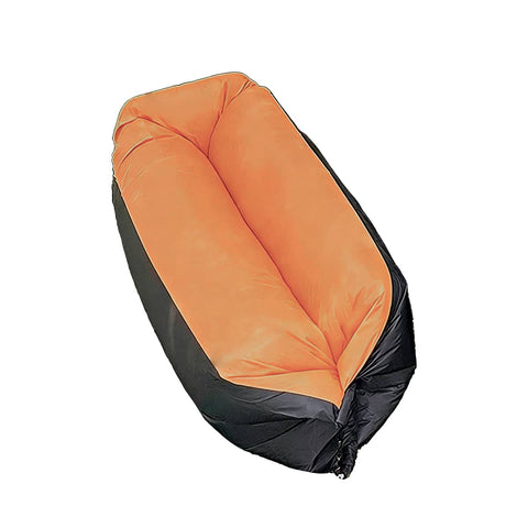 Inflatable Sofa Outdoor Portable Air Lounge Camping Foldable Couch Lightweight - Orange