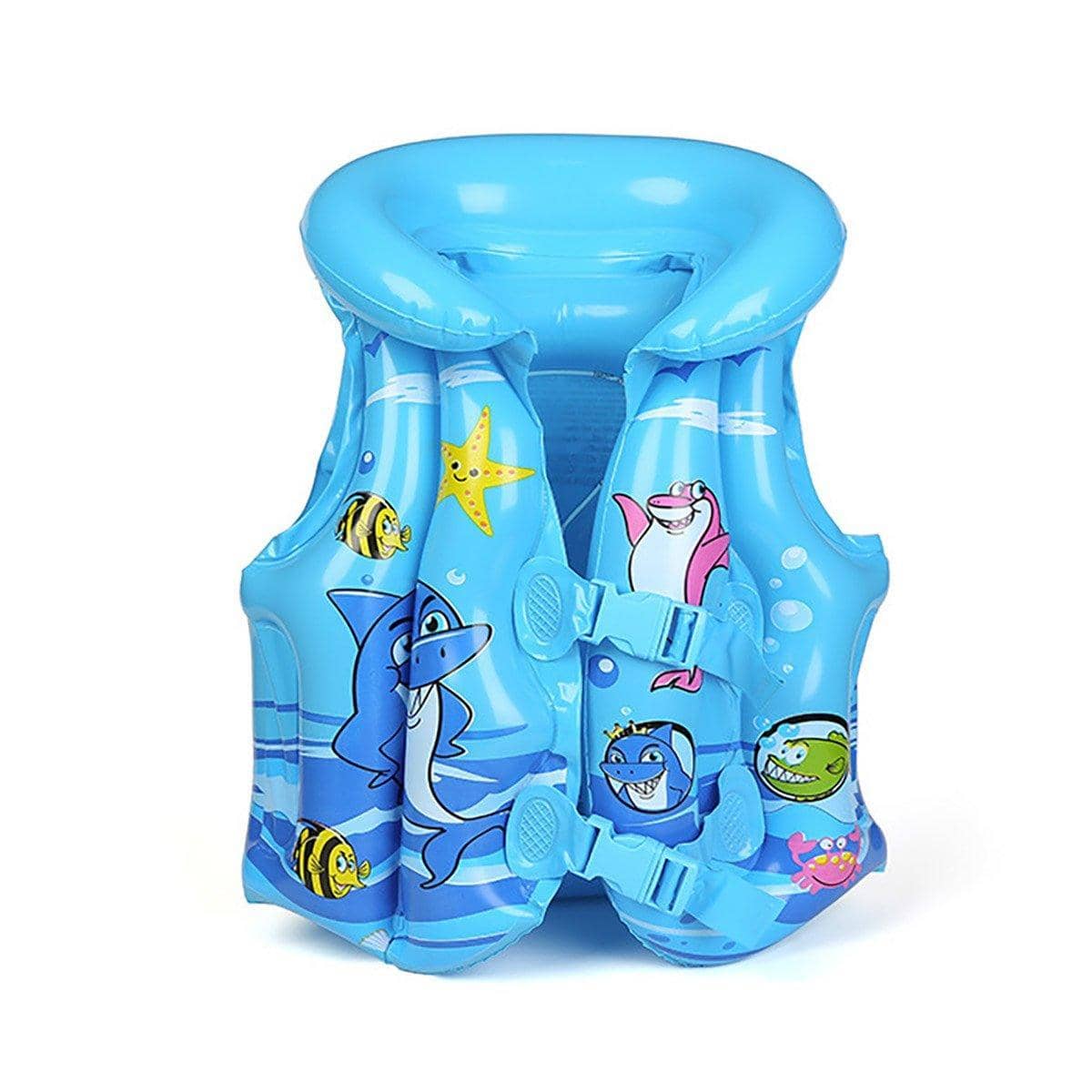 Inflatable Swim Vest for Kids - Blue, Large (105.5 x 55 cm)