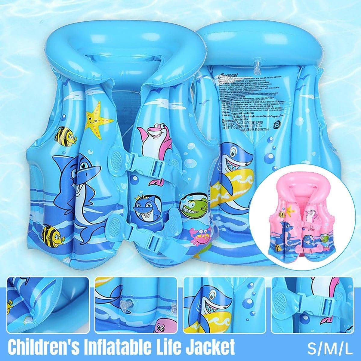 Inflatable Swim Vest for Kids - Pink, Medium (95.5 x 49 cm) - view 2