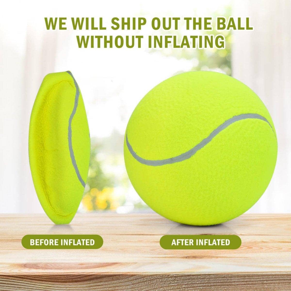 Inflatable Tennis Ball Dog Toy, 24 cm Fetch and Training Ball - view 4