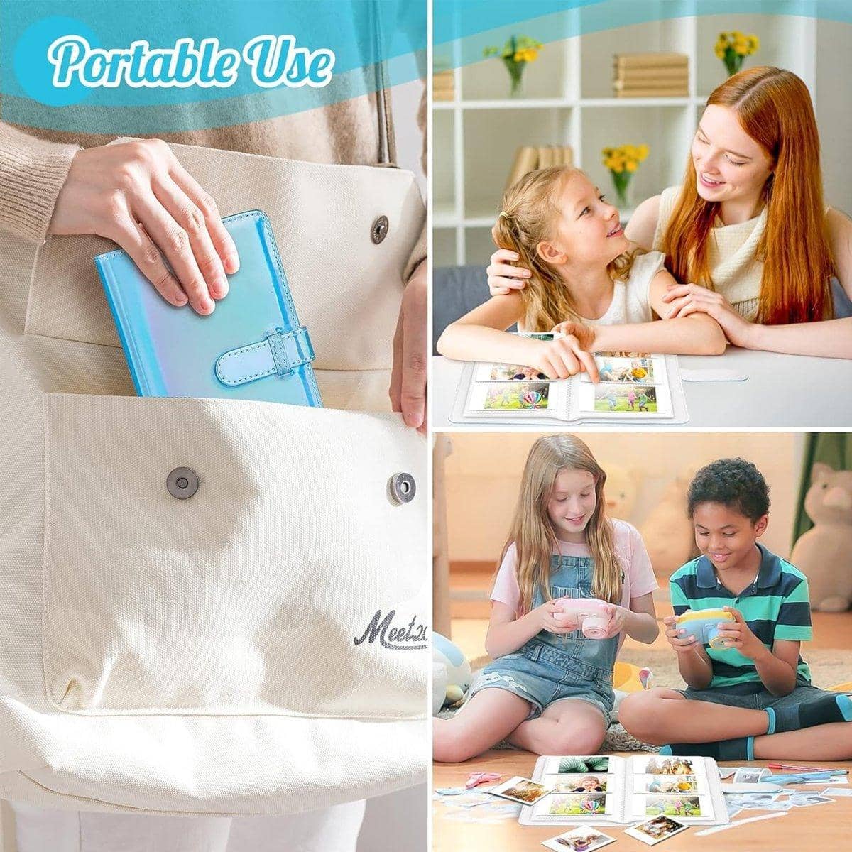 Instant Photo Album for Fujifilm Instax Mini 8, 9 and 11, 96 Pockets - Holographic Silver - view 5