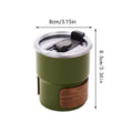 Insulated Camping Tumbler with Flip Lid and Wood Grain Grip, 300 ml - Black - view 4