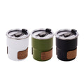 Insulated Camping Tumbler with Flip Lid and Wood Grain Grip, 300 ml - White - view 3