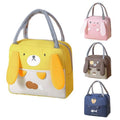 Insulated Canvas Lunch Bag Cooler Tote with Bear Design - Navy - view 3