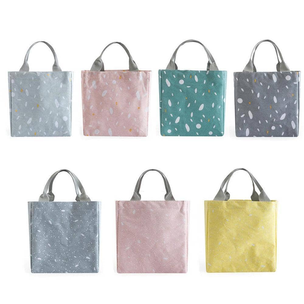 Insulated Canvas Lunch Bag Tote - Style D01, 20 x 19 x 13 cm - view 3