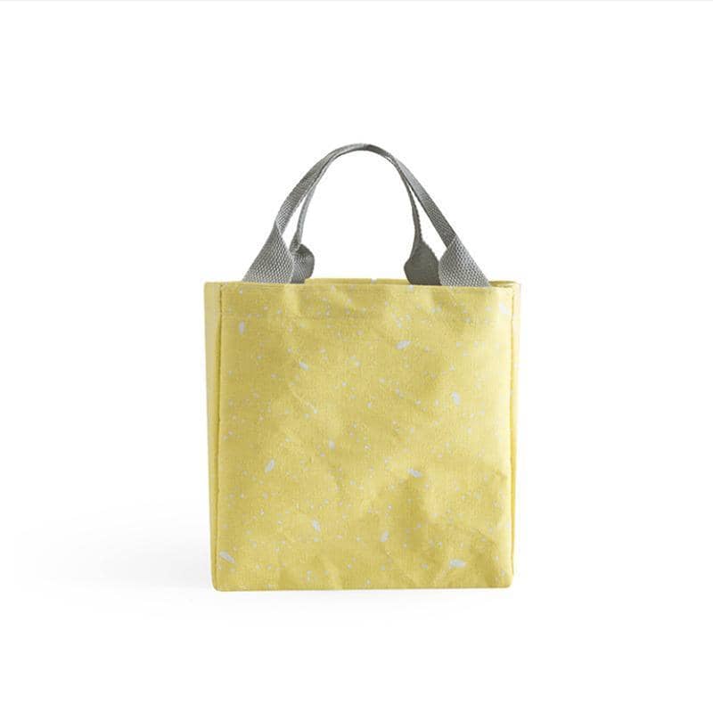 Insulated Canvas Lunch Bag Tote - Style D04, 20 x 19 x 13 cm