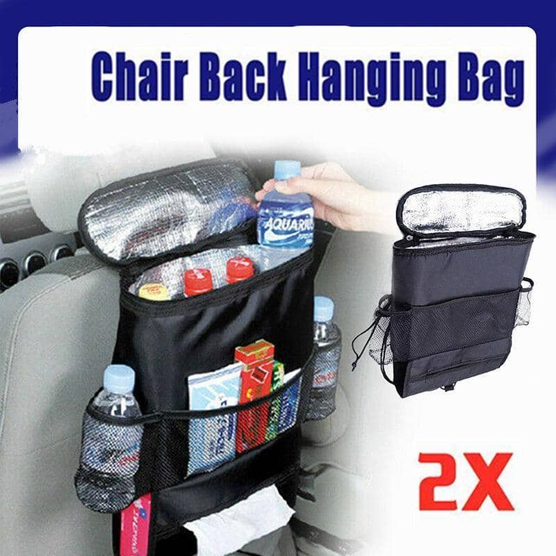 Insulated Car Seat Back Organisers with Mesh Pockets, Pack of 2