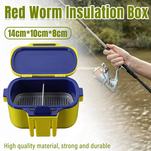Insulated Fishing Bait Box with Dual Compartments - Yellow - view 2